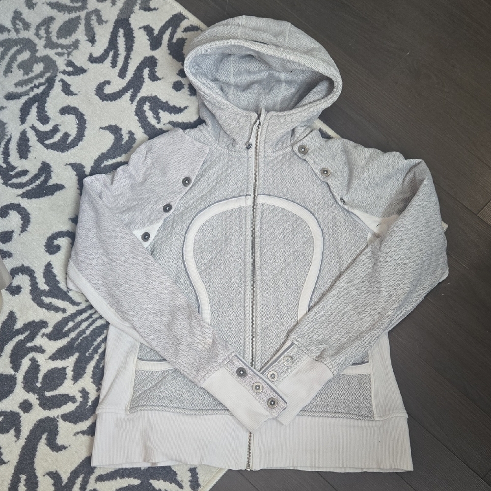 Lululemon Special Edition Scuba Detachable Sleeves In Ghost Herringbone-Size 12